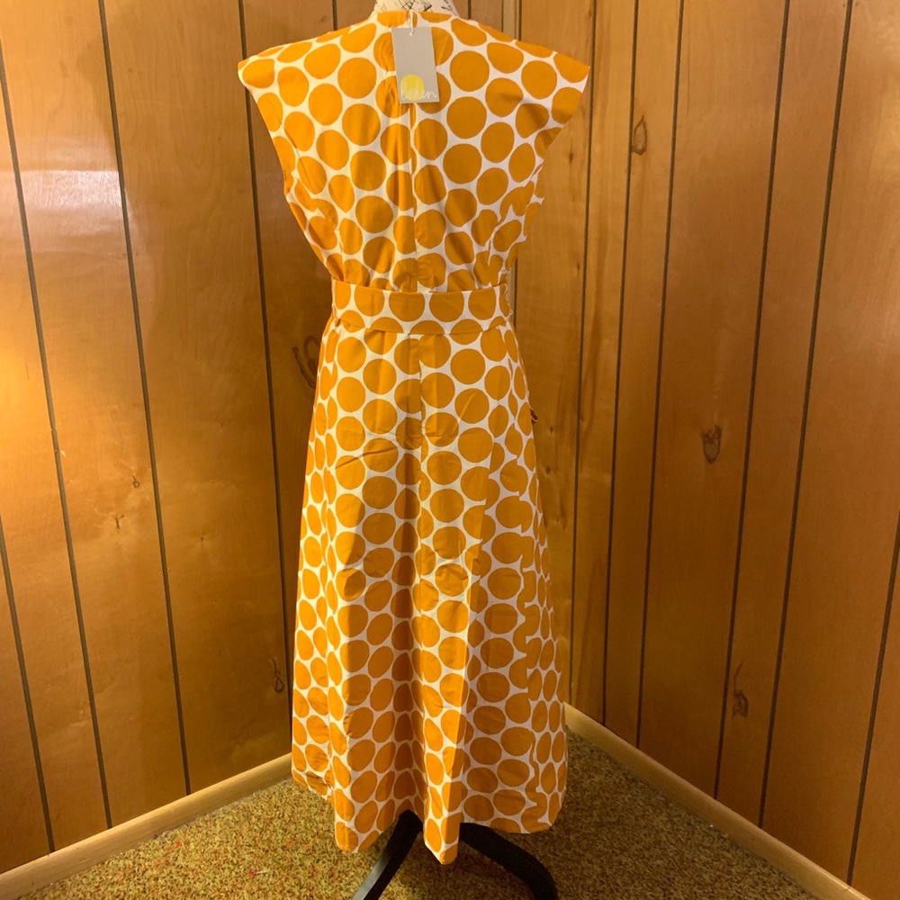 Boden tori midi dress- ivory yellow brand sport - Picture 6 of 8